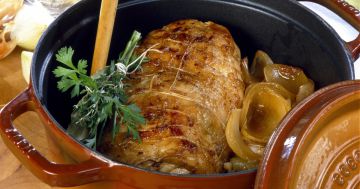 Rôti de porc en cocotte à la moutarde Rôti de porc en cocotte à la moutarde