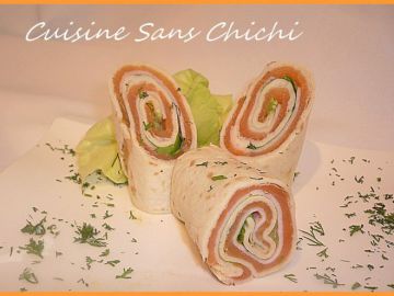 Wraps de saumon, sauce moutarde et miel. Wraps de saumon, sauce moutarde et miel.