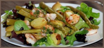 Salade tiède terre-mer Salade tiède terre-mer