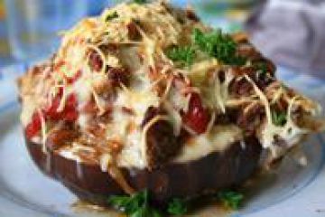 Barquettes d'aubergines farcies Barquettes d'aubergines farcies