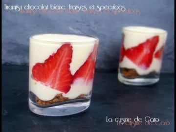 Tiramisu fraises chocolat blanc et spéculoos