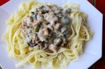 Tagliatelles au saumon et aux poireaux Tagliatelles au saumon et aux poireaux