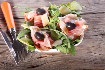Mini salades minute au jambon de Parme Mini salades minute au jambon de Parme
