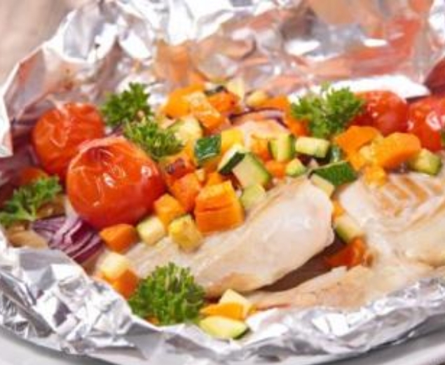 Poissons aux légumes en papillote Poissons aux légumes en papillote