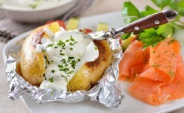 Saumon fumé et pommes de terre au four Saumon fumé et pommes de terre au four
