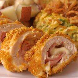 Roulade de poulet au jambon de dinde et au fromage Roulade de poulet au jambon de dinde et au fromage