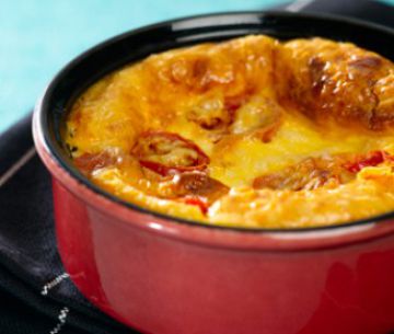 Clafoutis de tomates cerises et Emmental Clafoutis de tomates cerises et Emmental