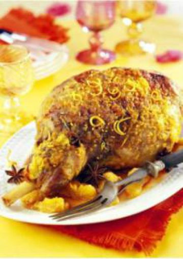 Gigot d'agneau à l'orange et à l'anis étoilé Gigot d'agneau à l'orange et à l'anis étoilé