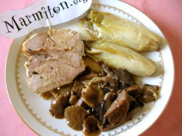 Rôti de veau en cocotte aux champignons Rôti de veau en cocotte aux champignons