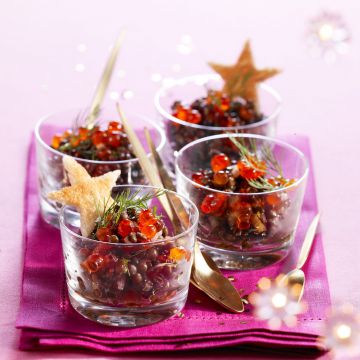 Salade de lentilles aux œufs de saumon Salade de lentilles aux œufs de saumon