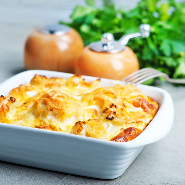 Tartiflette aux légumes et allumettes de jambon Tartiflette aux légumes et allumettes de jambon