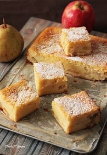 Gâteau Carré pomme poire