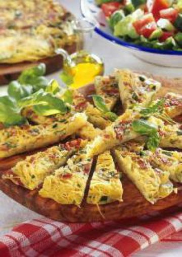 Omelette de pâtes aux lardons Omelette de pâtes aux lardons