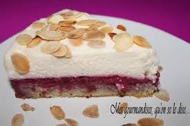 Gateau entremets framboises-mascarpone et amandes