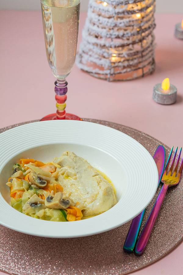Filets de colin au champagne, tagliatelles de légumes light Cookeo Filets de colin au champagne, tagliatelles de légumes light Cookeo