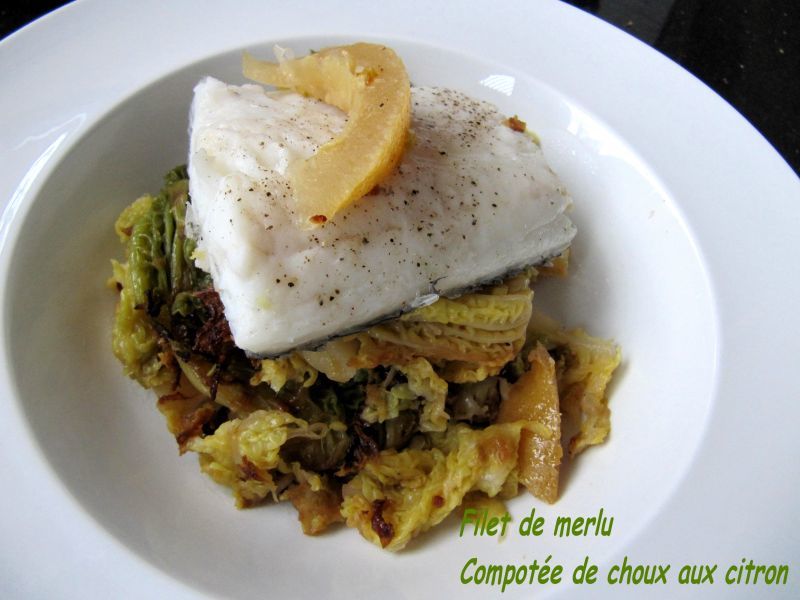 Filet de merlu au chou et 2 citrons Filet de merlu au chou et 2 citrons