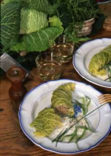 Mousse de poulet en papillote verte Mousse de poulet en papillote verte