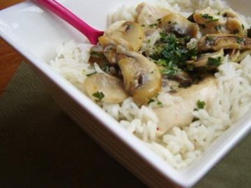 Riz au poulet et champignons express Riz au poulet et champignons express