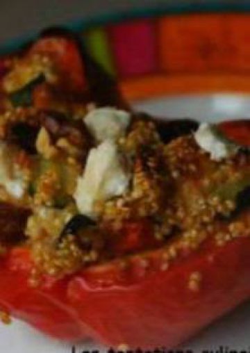Poivron farci au quinoa, courgette et chèvre Poivron farci au quinoa, courgette et chèvre