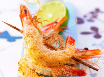 Gambas panées à la noix de coco Gambas panées à la noix de coco