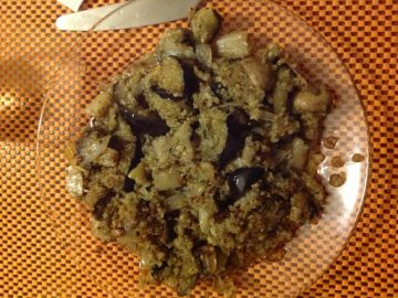 Poêlée de quinoa aux aubergines et champignons Poêlée de quinoa aux aubergines et champignons