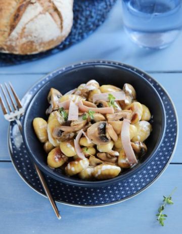 Gnocchis à Poêler Fromage au Jambon et Champignons Gnocchis à Poêler Fromage au Jambon et Champignons