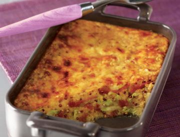 Gratin de quinoa, endives et jambon cru Gratin de quinoa, endives et jambon cru