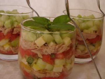 Tartare de tomates, concombre et thon Tartare de tomates, concombre et thon