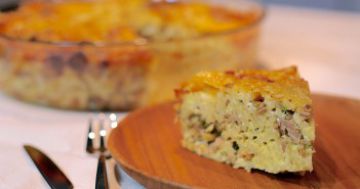 Tortilla de spaghettis, thon, curry et courgette Tortilla de spaghettis, thon, curry et courgette