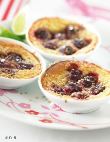 Clafoutis métissé aux cerises de France, au lait de coco et zeste de citron vert pour 6 personnes Elle à Table Clafoutis métissé aux cerises de France, au lait de coco et zeste de citron vert pour 6 personnes Elle à Table