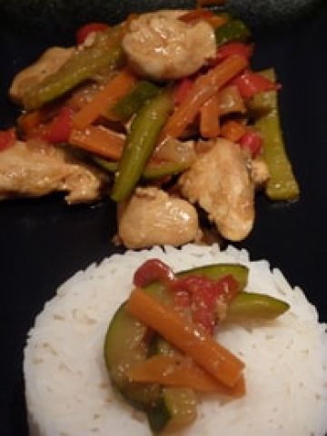 Wok de poulet aux légumes Wok de poulet aux légumes