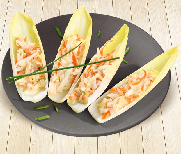 Barquettes d'endives au surimi Barquettes d'endives au surimi