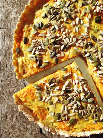 Quiche aux carottes, coco, cumin, curry Quiche aux carottes, coco, cumin, curry