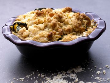 Crumble de courgettes au jambon cru et fromage frais Crumble de courgettes au jambon cru et fromage frais