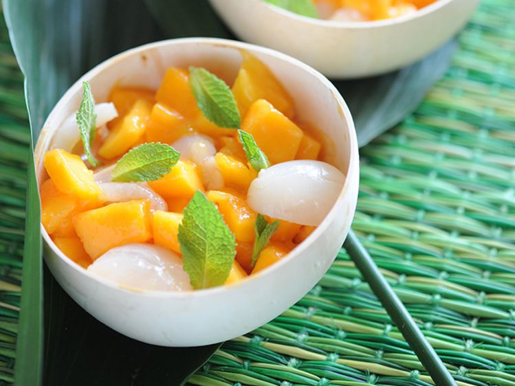 Salade de mangue et litchi Salade de mangue et litchi