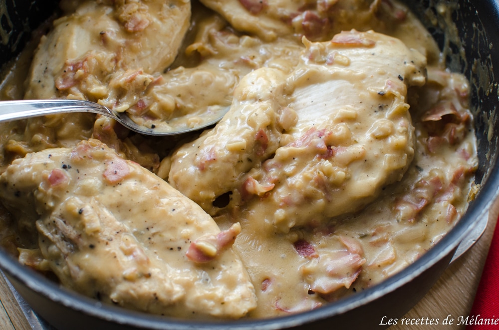 Poulet à la bière, bacon et chèvre Poulet à la bière, bacon et chèvre