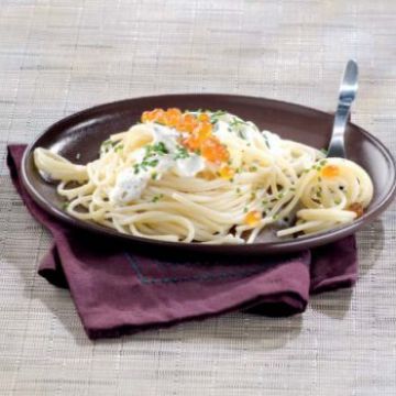 Spaghettis aux œufs de saumon Spaghettis aux œufs de saumon