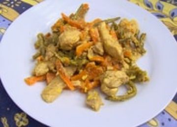 Wok de lapin mariné à la thaïlandaise Wok de lapin mariné à la thaïlandaise