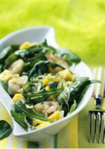 Salade de gambas et de mangues (Saveur salée) Salade de gambas et de mangues (Saveur salée)