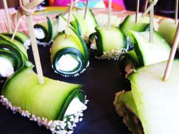 Sushis de concombre au chèvre Sushis de concombre au chèvre
