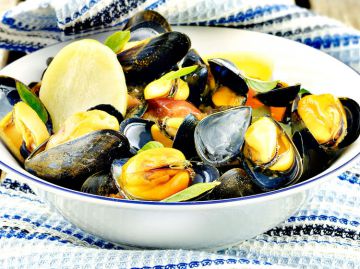 Moules au basilic