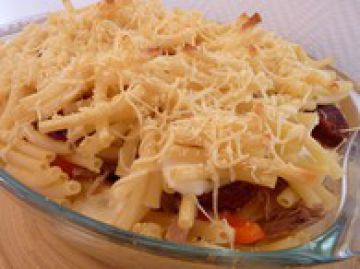 Gratin de pâtes au chorizo et au thon Gratin de pâtes au chorizo et au thon