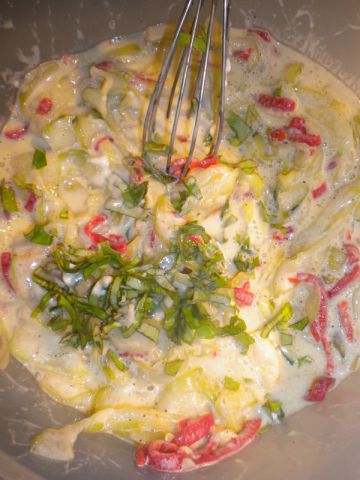Omelette poivrons et courgettes Omelette poivrons et courgettes