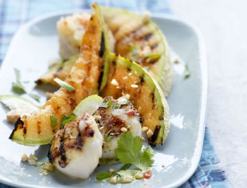 Melon et Saint-Jacques grillés, sauce thaï Melon et Saint-Jacques grillés, sauce thaï