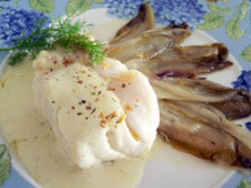 Dos de cabillaud crémé aux endives braisées