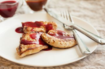 Escalope de dinde, sauce framboises Escalope de dinde, sauce framboises