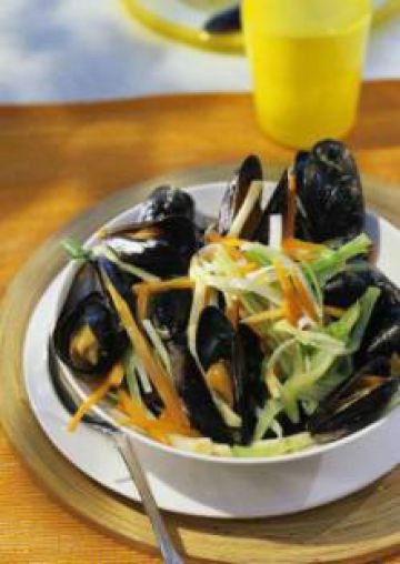Moules marinières aux légumes Moules marinières aux légumes