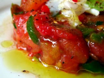 Tartare de tomates aux piments doux Tartare de tomates aux piments doux