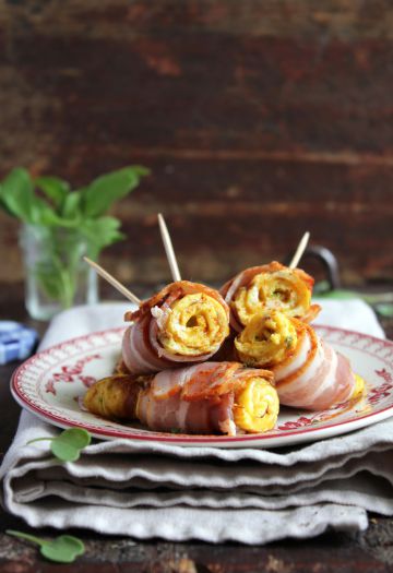 Roulés de lard aux œufs et au curry Roulés de lard aux œufs et au curry