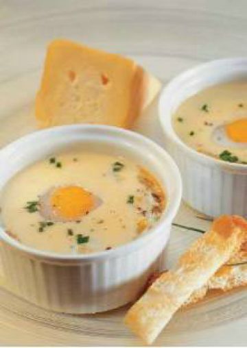 Oeufs cocotte au maroilles